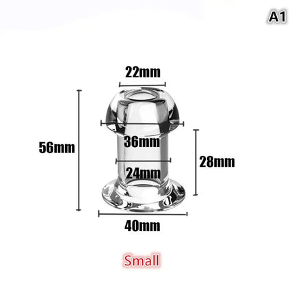 Transparent Hollow Speculum Anal Beads Butt Plug withStopper Expander Tunnel forAnus Dilation Peeking Adult Toy for Women MenGay