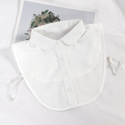 Women's Spring Fall Cotton White Vertical Small Lapel Versatile Shirt Jumper Fashion Fake Collars Clothing Accessories