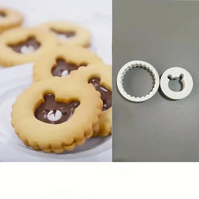 Bear Jam Sandwich Cookie Cutter 3D Pressable Fondant Stamp  Teddy Bear Biscuit Mold for Baking & Cake Decoration Supplies