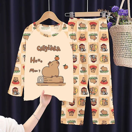 2026 Autumn Children Pajama Sets Cartoon Hunter Sleepwear for Kids 2-14years Teen Pijamas Boys Girls Loungewear Baby Clothes