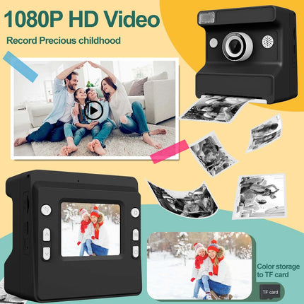 Kids Camera Instant Print Photo, Portable Thermal Printing Camera Toy with HD Digital Video, for 3-12 Years Old Boys Girls
