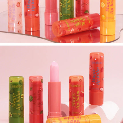 6pcs Fruit colored lipstick, nourishing lips, caring for lips, natural moisturizing lipstick, neutral adult lip care