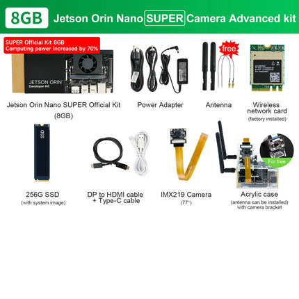 Official Jetson Orin NANO SUPER Development Board 8GB RAM 67 TOPS AI Large Model Developer Kit For Embedded And Edge Systems