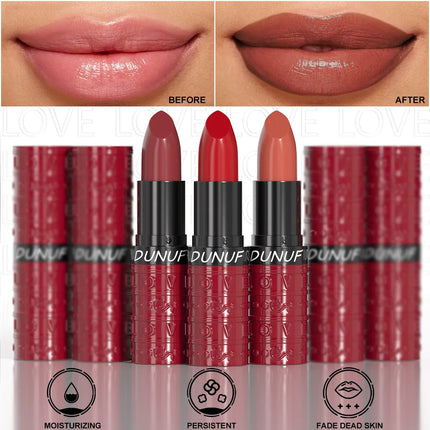 Velvet Sexy Lipstick Waterproof Long Wearing Non Transfer Sweat Proof Lip Gloss Moisturizing Hydration 3 Colors