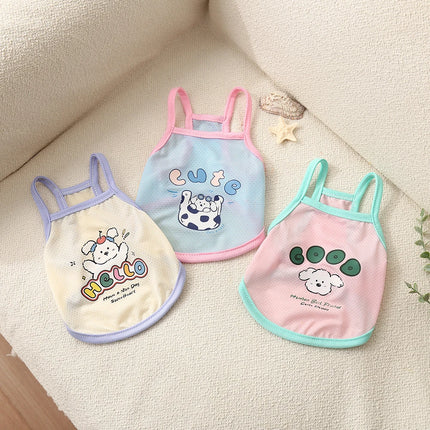 Cat and dog summer cool and breathable suspender pet ice silk cool clothes cool and cool feeling cat and dog clothes