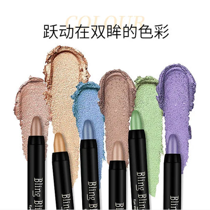 Bling Eye Shadow Pen 16 Colors Eyeshadow Stick Eyeshadow Palettes Women Bling Silkworm Pen Pearlescent Eye-shadow Glitter Pencil