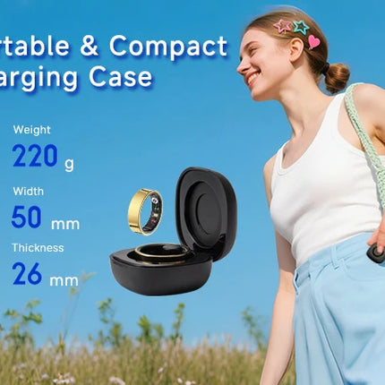 Amovan Smart Ring Premium Temperature Remote Control Sports Sleep Health Fitness Fasion Ring for Samsung iOS Phone for Woman Man