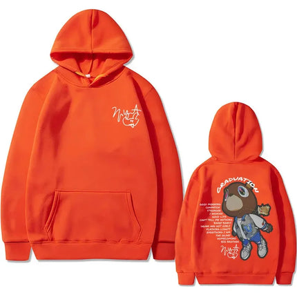 Rapper Kanye West Graduation Graphics Hoodies Male Black Clothes Cool Gothic Streetwear Men Hip Hop Fashion Oversized Sweatshirt