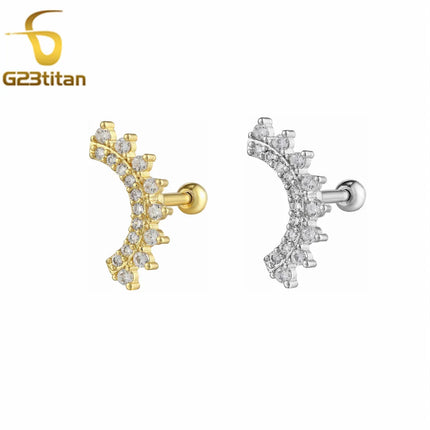 1pc Ear Cartilage Helix Earring 16G G23 Titanium Custom Barbell Screw Back Stud Earring Hypoallergenic Piercing Body Jewelry