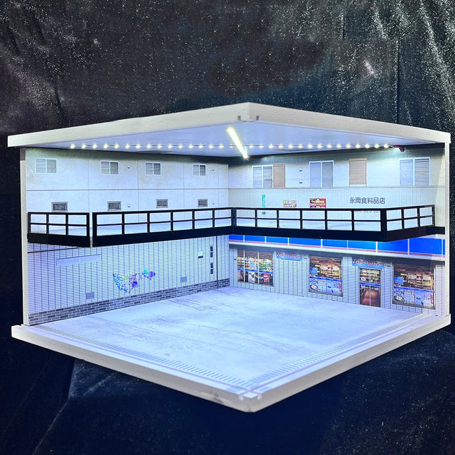 1/18 1/24 1/32 1/64 Scale LED Lighted Parking Lot Display Multi-Scale Car Garage Diorama for Hot Wheels & Matchbox Collection