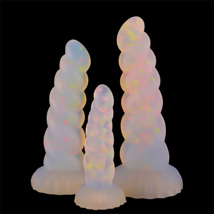 Silicone Soft Anal Toys Transparent Luminous Butt Plug 3 Size Adult Toys Tapon Anal Plug Braided Dilatador Anal Dildo Buttplug