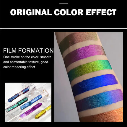Glossy Metallic Eyeshadow Lipstick Set Liquid Glitter Pigment Optical Chameleon Face Beauty Makeup Cosmetic