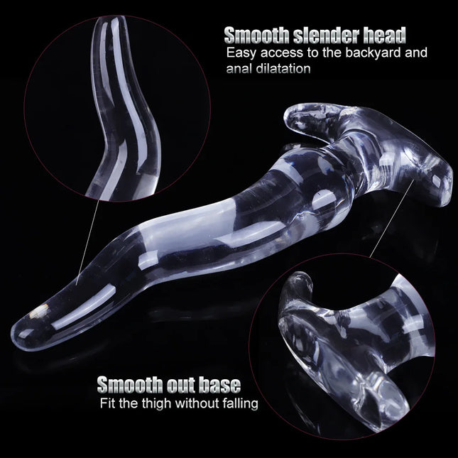 Large Finger Anal Plug Sex Toy Long Transparent Anal Plug Big Dildos Women's Vaginal Hip Expansion Trainer Lesbian Masturbator