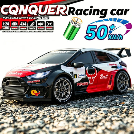 1：24 4WD 50KM/H RC Car Stunt Drifting Racing Remote Control Car Brushless Speed Champion with LED Lights Toys Gift Suitable Boys