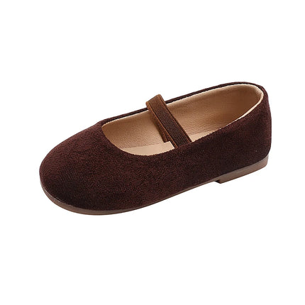 New Girl Dresses Casual Shoes Simple Fashion Children Leather Shoes Solid Color Spring Autumn Kids Princess Ballet Flat Shoes