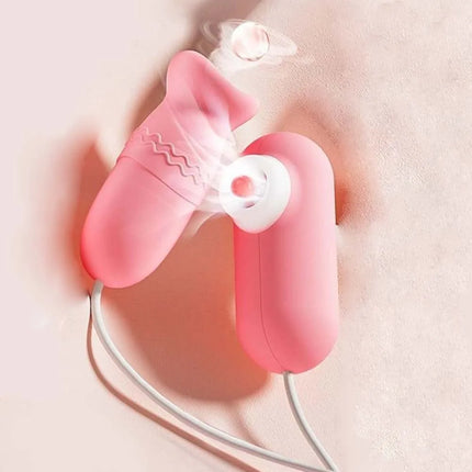USB Charge Double Jump Egg Tits Licking Sucking Vibrator Clitoris Stimulate Female Vagina Masturbation Sex Toys for Women Adults