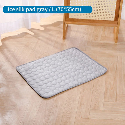 Summer Pet Cooling Pad Non-Toxic Ice Silk Dog Cat Cooling Bed Mat Anti-scratching Reusable Cool Cushion for Dogs Cats