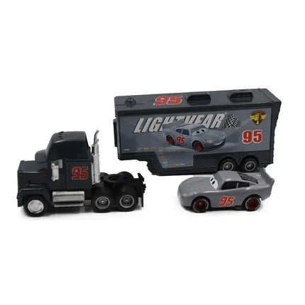 Pixar Cars Lightning McQueen Mack Uncle Truck Black Storm Jackson Cruz Set Metal Diecast Model Toy Kids Christmas Gift