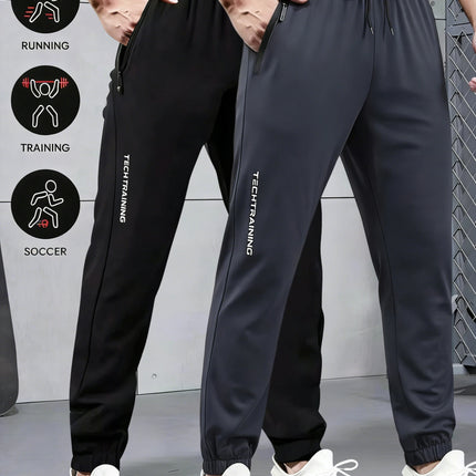 2-Piece Summer Breathable Ultra Thin Men's Stretchy Sweatpants Casual Joggers For Workout Outdoor Wear
