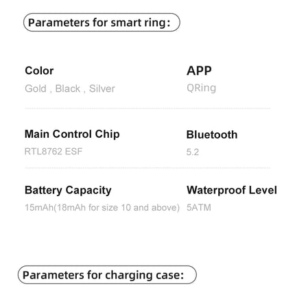 2024 COLMI R09 Smart Ring Men Women with Charging Case, Body Temperature Health and Sleep Monitor For Xiaomi Samsung Phone