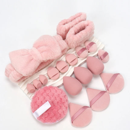 19 件 Cosmetic Puff Makeup Sponge Blender Beauty Egg Foundation Sponges Puff Wash Face Headband Wristband Make up Accessories