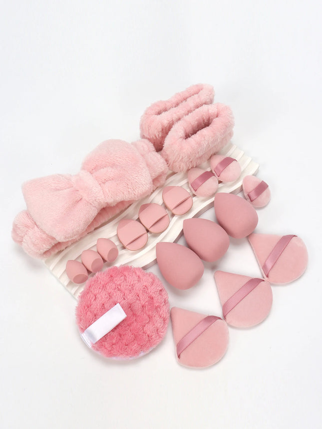 19 件 Cosmetic Puff Makeup Sponge Blender Beauty Egg Foundation Sponges Puff Wash Face Headband Wristband Make up Accessories
