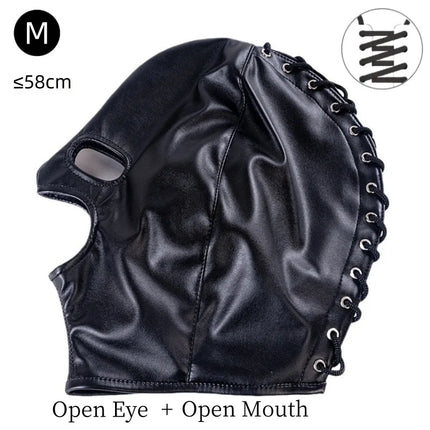 Adult Bold Open Cup Jumpsuit Sex Toy Kits with Unisex Forced Restraint Hood Mask for Couple Muscle Recovery Erotic Lingerie