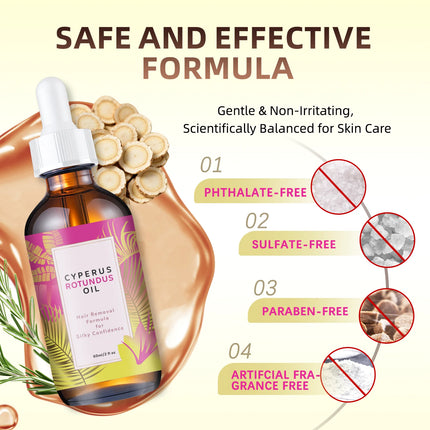 Natural Hair Growth Inhibitor Oil - Long-Lasting Reduction with Jojoba & Almond Oil for Smooth, Silky Skin, All Skin Types