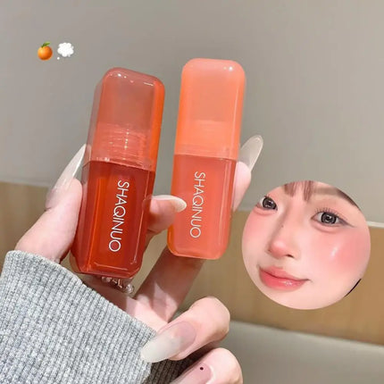 Peach Pink Blush Liquid Moisturizing Smooth Long Lasting Non Fading Facial Contouring Brightening Essential Natural Makeup