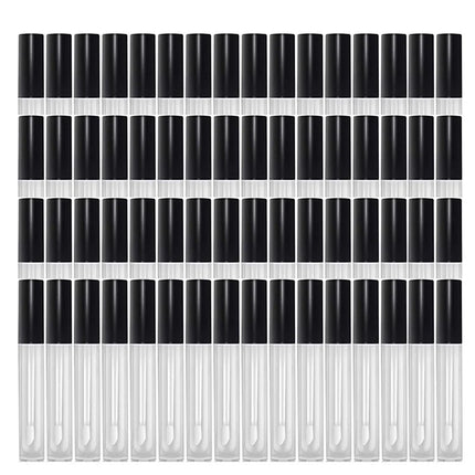 100pcs 10ML Empty Mascara Wand Tubes with Black Lid Cosmetic Eyelash Tube Lip Gloss Packaging Plastic Eyeliner Bottle with Brush