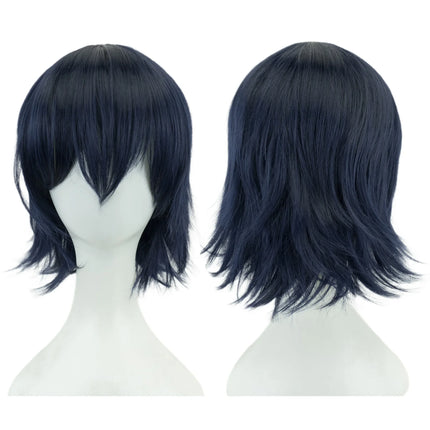 Synthetic Unisex 12 Inches Short Cosplay Hair Party BOB Wigs with Bangs Pink Blonde Orange Halloween Costume Lolita Wig
