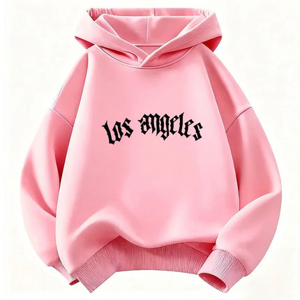 Fashion Los Angeles Letter Printed Hoodie Kids Children's Sweatshirt Hoody for Boys Girls Autumn Spring Casual Hoodies
