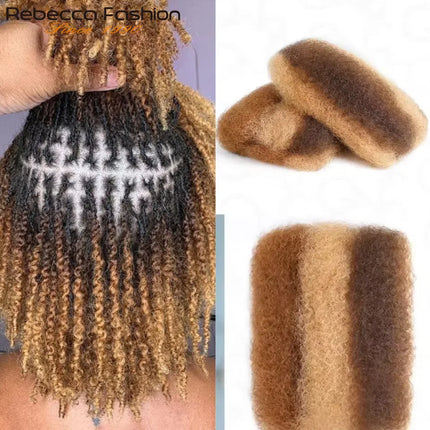 QVR Afro Kinky Bulk Human Hair Kinky Curly Bulk For Braiding DreadLock 50g/Pack Hair Extentions Natural Color No Attachment
