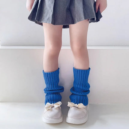 Sweet Girls Candy Color Korean Kids Leg Warmers Knitted Foot Cover Children Solid Autumn Winter Elastic Versatile Elephant Socks