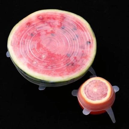 6PCS Silicone Stretch Lids Multifunctional Retractable Fresh-keeping Food Bowl Covers Reusable Saving Covers for Kitchen
