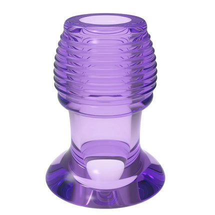 Hollow Anal Plug Ribbed Transparent Butt Plug Silicone Anal Tunnel Enema Dilator Stretching Adult Sex Toy for Men Women Gay
