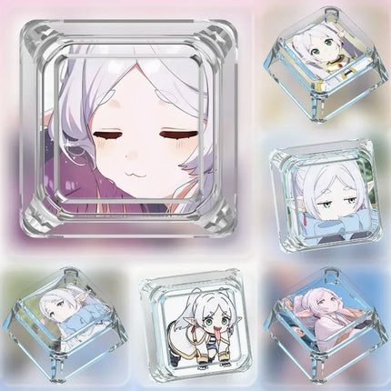 Animation Frieren: Beyond Journey's End Personalized Keycap Single PC Art Transparent Mechanical Keyboard Keycap Gift