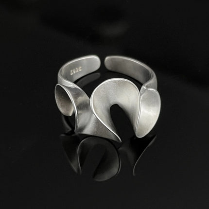 925 Sterling Silver Open Finger Ring Punk Heart Irregular Geometric Stackable For Women Girl Jewelry Gift Dropship Wholesale