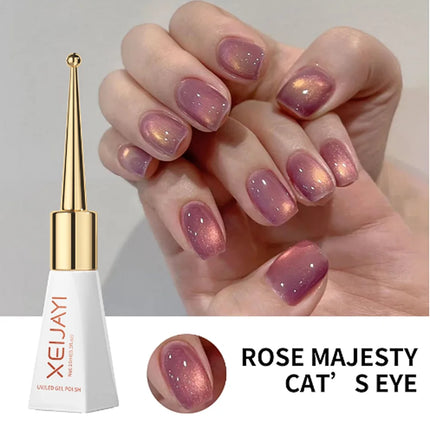 10ml Flamingo Red Magnetic Cat eye Gel Gemstone Glitter Cat Eye Gel Polish Semi-permanent UV LED Cateye Nail Varnish Manicure#GY