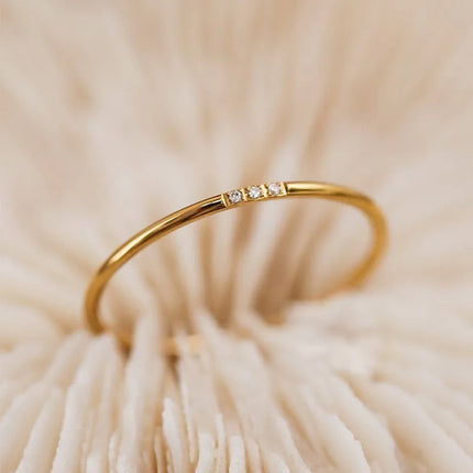 1mm Thin Stainless Steel CZ Inlay Stackable Ring Wedding Band for Women Girl Size 3-10