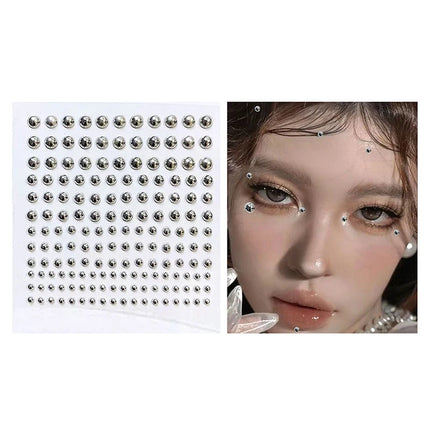 New Diamond Sticker Fake Nose Stud Self Adhesive Rhinestones Non Piercing Eye Ear Face Body Jewelry For Women Sticker Crystal