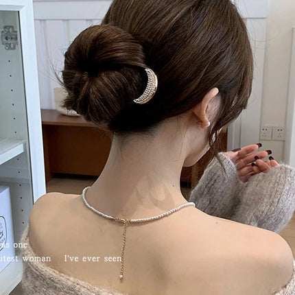 Metal Flower Hair Stick For Women Girls U-shaped Hairpin Fashion Hair Clip Pins New Blue Crystal Hair Bun Hair Accessories