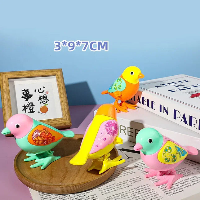 Cartoon Wind Up Magpie Toys Jumping Clockwork Decorative Ornament Fun Toy for Kids Easter Basket Stocking Stuffers Party Favors