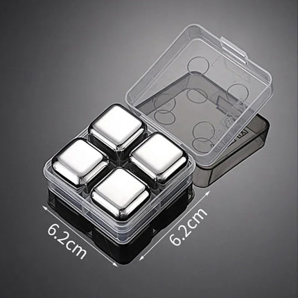 Reusable Whiskey Stones Stainless Steel Ice Cubes Quick-Freeze Wine Cooler Food Grade Metal Pellets Beer Cooler Bar Accessories