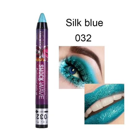 36 Color Eye Shadow Pen Waterproof 2 In 1 Not Smudge Eye Shadow Stick Lip Makeup Pen Glitter Shimmer Long-lasting Eye Shadow Pen