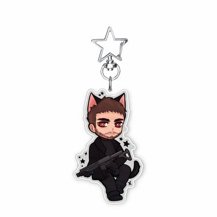 Resident Evil 6cm Acrylic Stand Keychain Leon Jill Chris Ada Game Figure Bag Pendant Decor Collection Gift For Fans