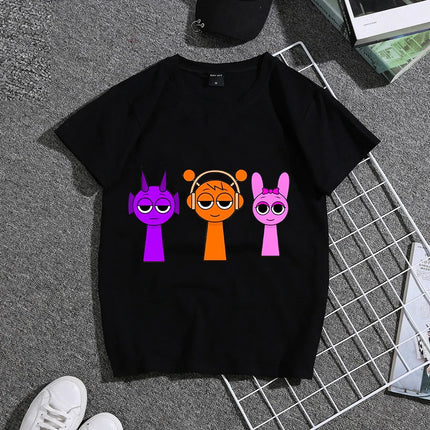 Summer Sprunkis Game Cotton Kids T-shirt Cute Anime Printed Tee Top Short Sleeve Kawaii Boy Girl Streetwear Children Clothes