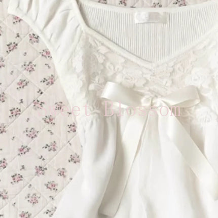 Y2k Kawaii White Ruffle Sweet Blouse Women Japanese Fashion Fairy Bow Sleeveless Tops New Harajuku Elegant Slim Summer Shirts
