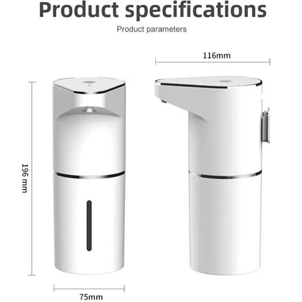 350ML Automatic Sensing Soap Dispenser Type C Multiple Levels Contactless Electric Frother Charging Wall Mounted Vertical