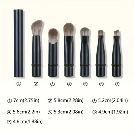 6Pcs Mini Travel Makeup Brushes Set with Box Portable Cosmetic Powder Foundation Blush Blending Concealer Make Up Brushes Set